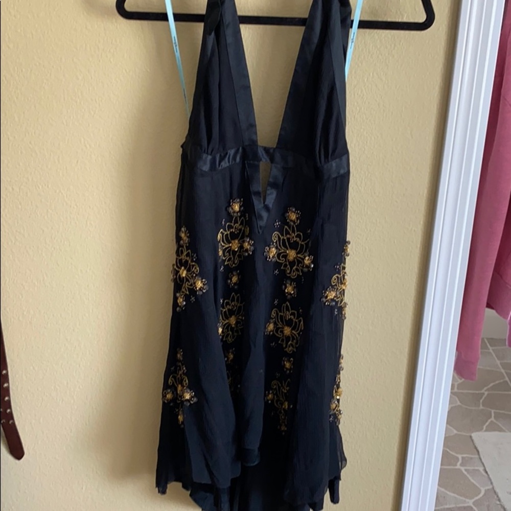 Black and gold party dress